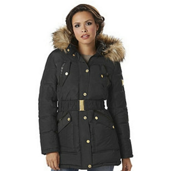 Rocawear Jackets & Blazers - Rocawear belted Hooded puffeer black coat